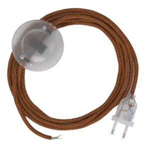 Creative Cables Cable Lámpara Pie Rl22 Sparkly 3 M One Size Copper / Clear