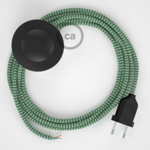 Creative Cables Cable Lámpara Pie Rz06 Zigzag 3 M One Size Green / Black