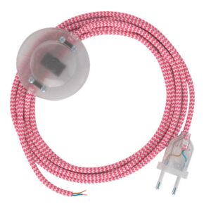 Creative Cables Cable Lámpara Pie Rz08 Zigzag 3 M One Size Fuchsia / Clear