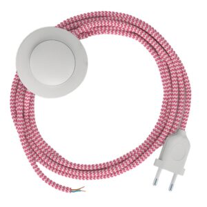 Creative Cables Cable Lámpara Pie Rz08 Zigzag 3 M One Size Fuchsia / White