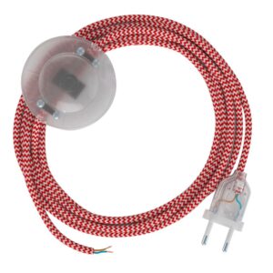 Creative Cables Cable Lámpara Pie Rz09 Zigzag 3 M One Size Red / Clear