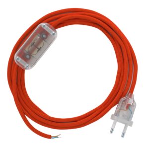 Creative Cables Cable Lámpara Rm15 1.8 M One Size Orange / Clear