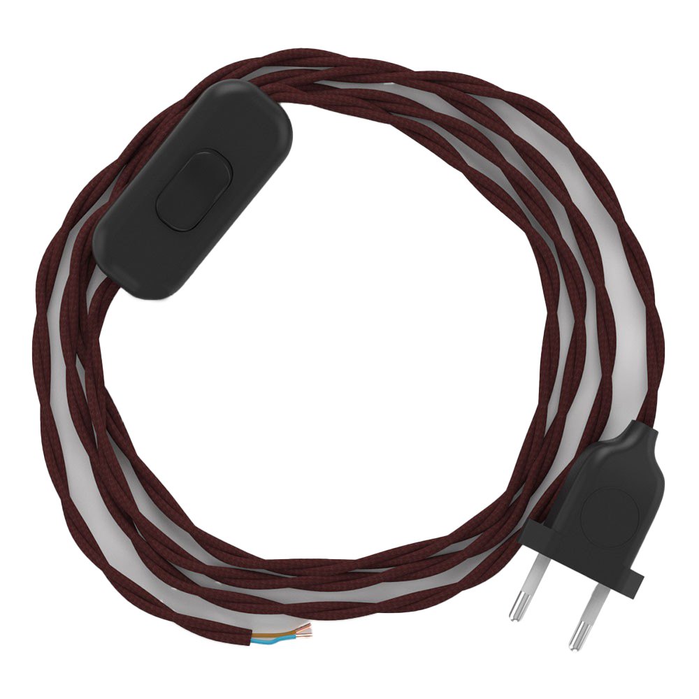 Creative Cables Cable Lámpara Tm19 1.8 M One Size Burgundy / Black