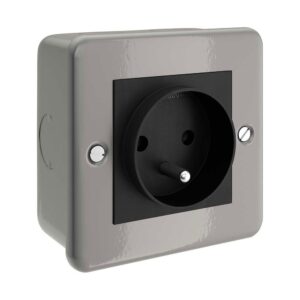Creative Cables Caja Pared 1 Enchufe Ctbox-fra EU Plug Grey / Black