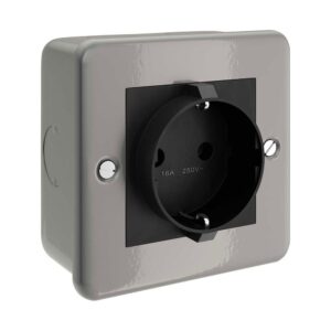 Creative Cables Caja Pared 1 Enchufe Ctbox-ger EU Plug Grey / Black