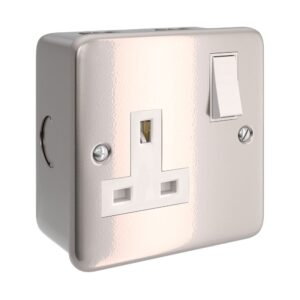 Creative Cables Caja Pared 1 Enchufe Ctbox-uk UK Plug Grey