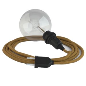 Creative Cables Lámpara Colgante Para Pantalla Con Enchufe Uk Rc31 3 M One Size Golden Honey / Black