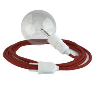 Creative Cables Lámpara Colgante Con Enchufe Uk Rl09 3 M One Size Red / White