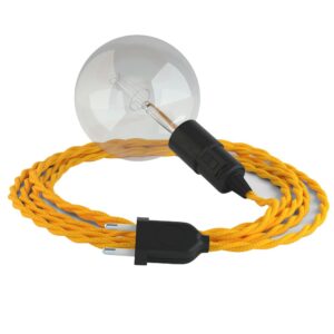 Creative Cables Lámpara Colgante Con Enchufe Uk Tm10 3 M One Size Yellow / Black