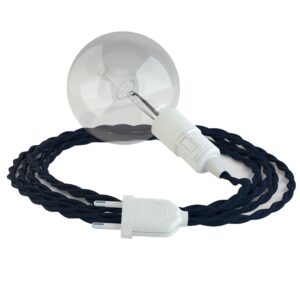 Creative Cables Lámpara Colgante Con Enchufe Uk Tm20 3 M One Size Dark Blue / White