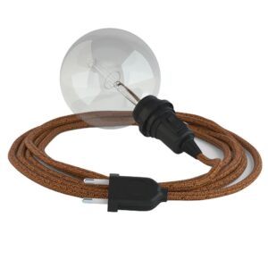 Creative Cables Lámpara Colgante Para Pantalla Con Enchufe Uk Rl22 3 M One Size Glittering Copper / Black