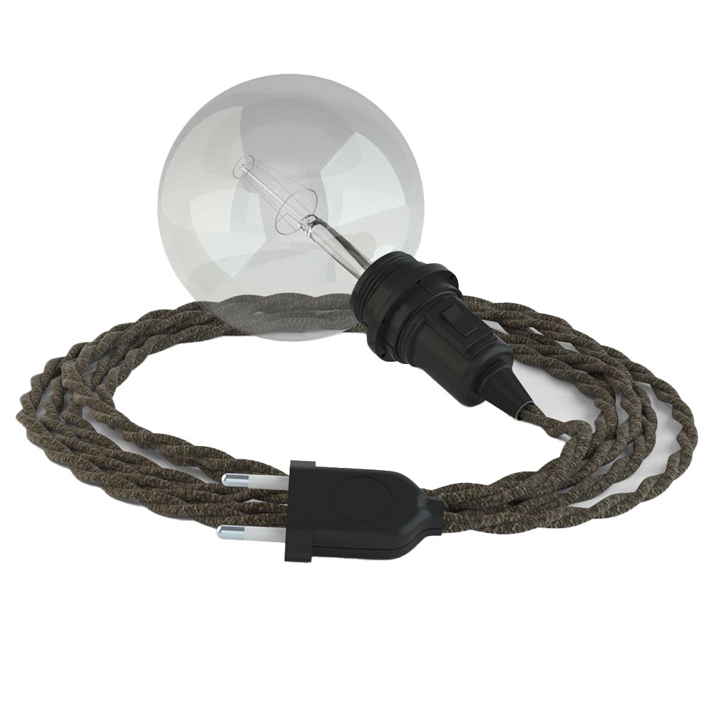 Creative Cables Lámpara Colgante Para Pantalla Tn04 3 M One Size Brown / Black