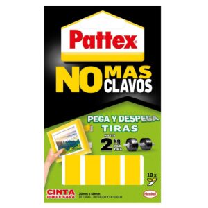 Pattex Cinta Adhesiva Doble Cara No Más Clavos 10 Unidades 20 x 40 mm Yellow