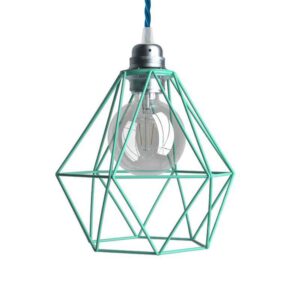 Creative Cables Lámpara Colgante Con Bombilla Diamond Cage One Size Turquoise