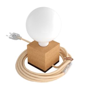 Creative Cables Lámpara Mesa Con Bombilla Moco Cubetto One Size Brown / Beige