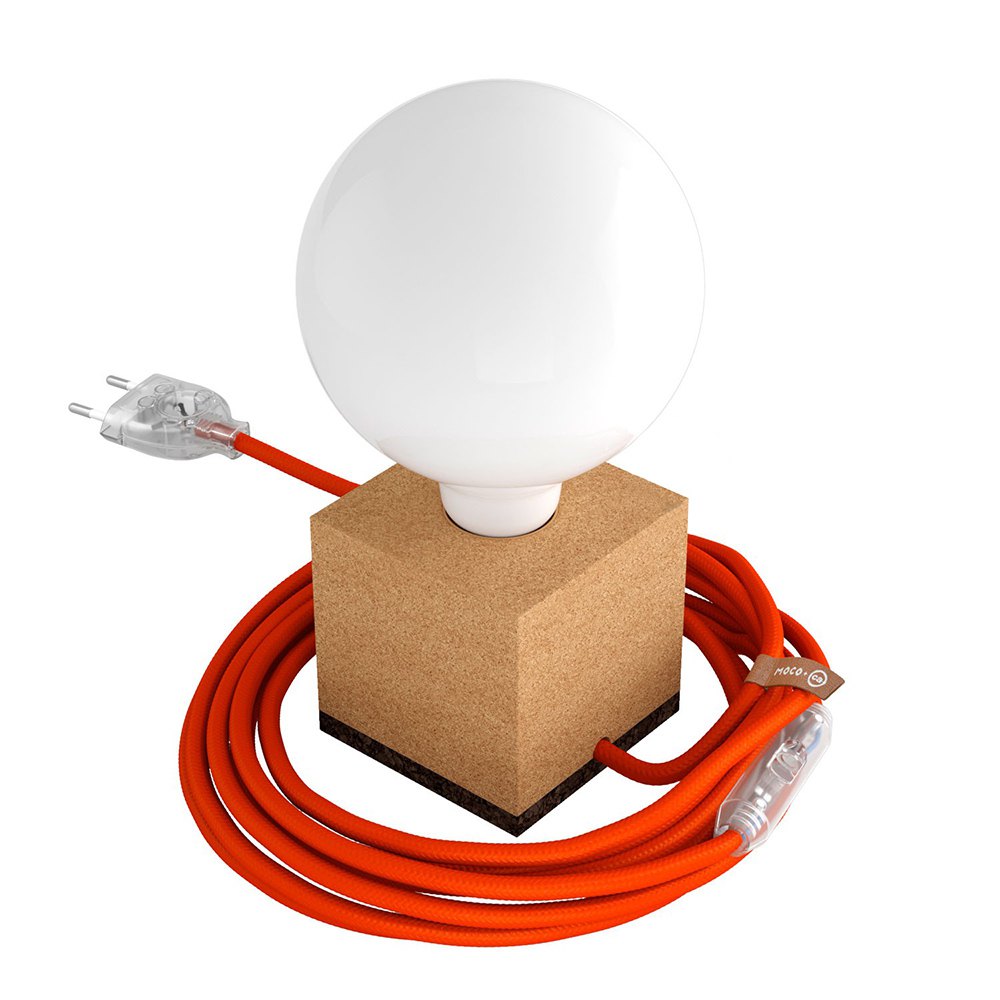 Creative Cables Lámpara Mesa Con Bombilla Moco Cubetto One Size Brown / Orange