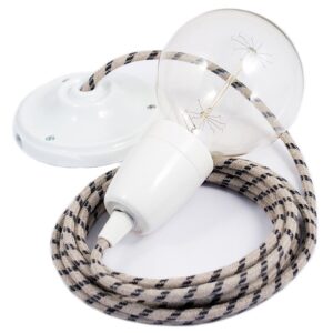 Creative Cables Lámpara Colgante Pendel Rd54 Stripes 2 M One Size Anthracite / White