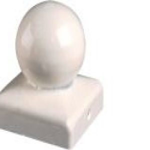 Tapa poste de madera 91x91mm bola blanco