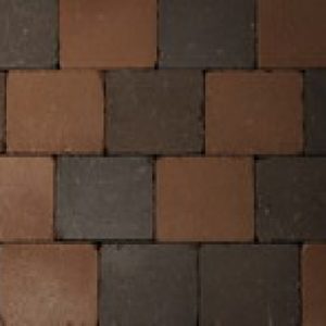 Adoquines marron/negro, envejecido.