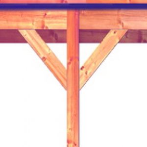 Lateral madera Porche jardin Douglas