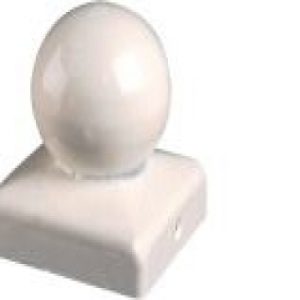 Tapa poste de madera bola 110x110mm blanco