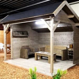 Caseta de jardin pabellon 380x320cm / 40mm