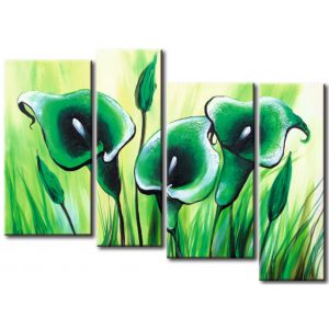 Quadro contemporaneo Calle: composizione in verde XXL