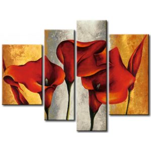 Quadro Calle su sfondo d'oro e d'argento XXL