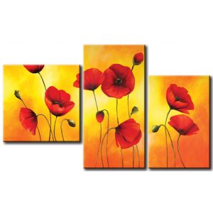 Quadro Papaveri sullo sfondo giallo XXL