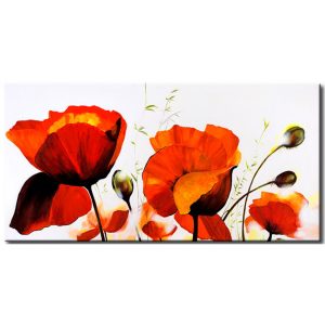 Quadro su tela Papaveri di colore carminio XXL