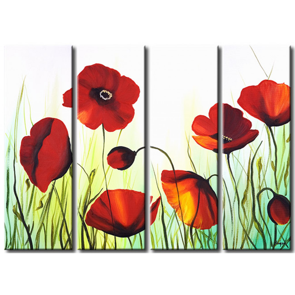 Quadro moderno Prato di papaveri XXL
