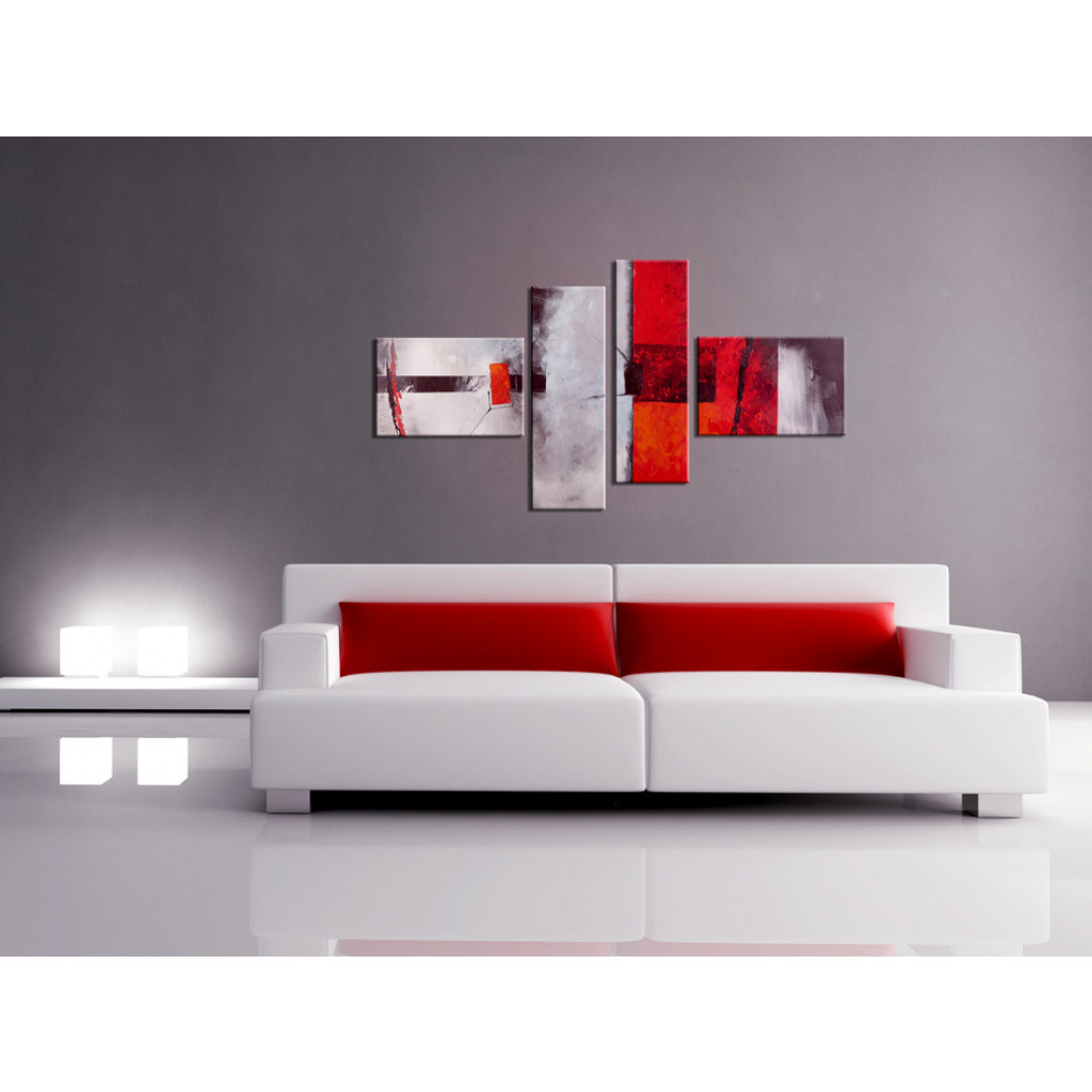 Quadro su tela Astratto con il rosso XXL