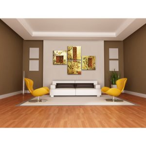 Quadro moderno Fogliette dorate XXL