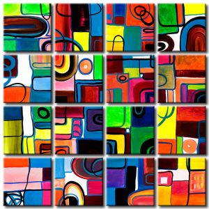 Quadro moderno Puzzle dei colori XXL