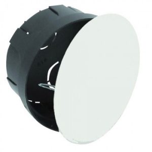 Caja empalme y derivaci&oacute;n empotrar redonda con garra met&aacute;lica solera 80x40mm blanco